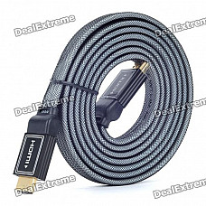 Gold Plated 3D 1080P HDMI V1.4 M-M Flat Connection Cable - Black (1.8M-Length)