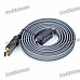 Gold Plated 3D 1080P HDMI V1.4 M-M Flat Connection Cable - Black (1.8M-Length)