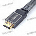 Gold Plated 3D 1080P HDMI V1.4 M-M Flat Connection Cable - Black (1.8M-Length)