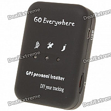 Portable Multi-Function Quadband GSM/GPRS/GPS Personal Position Tracker for Car/Child/Elder - Black