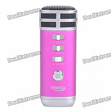 I9 Stylish Mini Portable KTV Singing Karaoke Player for Laptop / Cellphone - Deep Pink