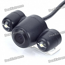 New Frogeye 2-LED Vehicle Car Rear View Camera Video - Black (12V/PAL)