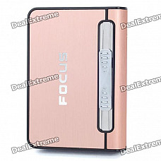 Focus Copper Wiredrawing Cigarette Case Dispenser with Butane Jet Torch Lighter (Holds 12)