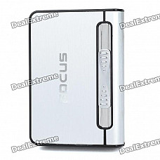 Focus Silver Wiredrawing Cigarette Case Dispenser with Butane Jet Torch Lighter (Holds 12)