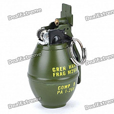 Stainless Steel Military Grenade Bomb Shaped Butane Lighter with Flints