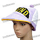 Cute "WIND" Short Plush Fabric Hat/Cap - Purple + White