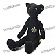 Stylish Fabric Art Cartoon Bear Style Doll Toy - Black (Posture Adjustable)