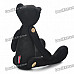 Stylish Fabric Art Cartoon Bear Style Doll Toy - Black (Posture Adjustable)