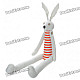 Fabric Art Rabbit Style Doll Toy with Long Feet - White + Orange (Posture Adjustable)