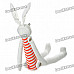 Fabric Art Rabbit Style Doll Toy with Long Feet - White + Orange (Posture Adjustable)