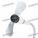 2-in-1 USB Powered Flexible Neck LED White Light + 2-Blade Cooling Fan