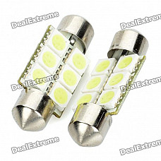 SV85 36mm 0.5W 6500K 65LM 6-SMD LED White Lights for Car (Pair / 12V)