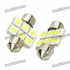 SV85 31mm 0.5W 6500K 65LM 6-SMD LED White Lights for Car (Pair / 12V)