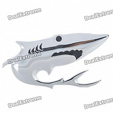 Decorative Cool 3D Shark Style Aluminum Alloy Badge Emblem Sticker for Car