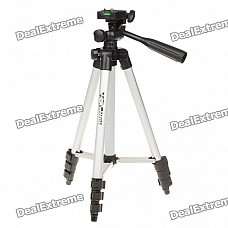 Universal Retractable Camcorder Camera Tripod - Silver + Black