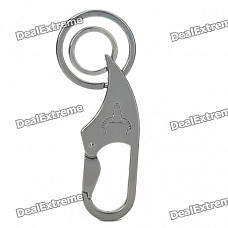 Dual-Ring Copper Keychain with Blade Shaped Suspended Clip