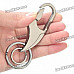 Dual-Ring Copper Keychain with Blade Shaped Suspended Clip