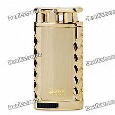 TIGER Stainless Steel Windproof Butane Jet Torch Lighter - Golden