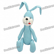 Stylish Fabric Art Rabbit Style Doll Toy - Blue + White Lattice (Posture Adjustable)