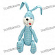 Stylish Fabric Art Rabbit Style Doll Toy - Blue + White Lattice (Posture Adjustable)