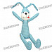 Stylish Fabric Art Rabbit Style Doll Toy - Blue + White Lattice (Posture Adjustable)