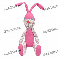 Stylish Fabric Art Rabbit Style Doll Toy - Pink + White (Posture Adjustable)