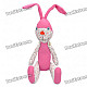 Stylish Fabric Art Rabbit Style Doll Toy - Pink + White (Posture Adjustable)