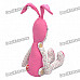 Stylish Fabric Art Rabbit Style Doll Toy - Pink + White (Posture Adjustable)