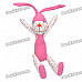 Stylish Fabric Art Rabbit Style Doll Toy - Pink + White (Posture Adjustable)