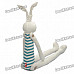 Stylish Fabric Art Rabbit Style Doll Toy - Blue + White (Posture Adjustable)