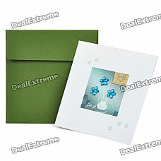 3D Flowers Pattern Holiday Congratulations Gift Card with Envelope