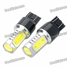 T20 12W 6500K 420-Lumen 2-5050 SMD LED White Light Car Reversing/Parking Lamps (DC 12~24V/Pair)