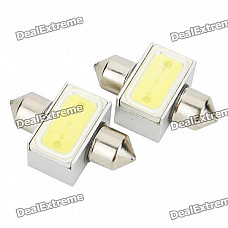 31mm 3W 6500K 110-Lumen 2-5050 SMD LED White Light Car Indoor/License Plate Lamps (DC 12V/Pair)