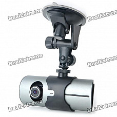 3.0MP Dual Lens Wide Angle Car DVR Camcorder w/ GPS Logger/TF Slot (2.7" LCD)