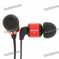 AWEI ES-600M Noise Isolating Hi-Definition In-Ear Earphone - Red (3.5mm Audio Jack/1.2m-Cable)