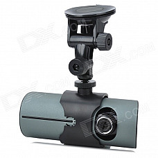 720P 3.0MP Dual Lens Wide Angle Car DVR Camcorder w/ GPS Logger/TF Slot (2.7" LCD)
