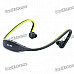 Sports USB Rechargeable MP3 Player Headset w/ FM/TF Slot - Green