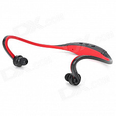 Sports USB Rechargeable MP3 Player Headset w/ FM/TF Slot - Red