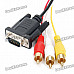 24K Gold Plated HDMI to VGA/Composite 3-RCA Audio Video Cable (1.5M-Length)
