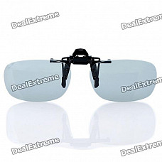 Clip-On Non-Flash Circularly Polarized 3D Glasses - Black + Grey