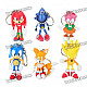Sonic the Hedgehog Characters PVC Figure Toy Keychains (Set of 6)