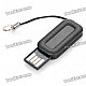 Mini Retractable USB Flash Drive - Black (2GB)