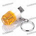 Beer Mug Style USB Flash/Jump Drive with Key Ring - Yellow + White (2GB)