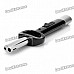 Pen Style Butane Jet Torch Flamethrower Lighter with Bottle Opener + Flashlight - Black + Silver