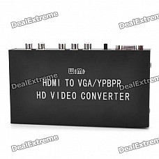 HDMI to VGA + YPBPR + R/L AUDIO Converter - Black