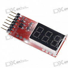 Digital Multi-cell Lithium Battery Voltage LED Display for R/C Models