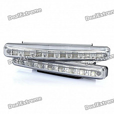 9W 8-LED White Light Daytime Running Lights for Car (Pair / DC 12V)