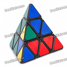 Triangular 4-Color Pyraminx Pyramid IQ Magic Cube - Black Base (9.8cm)