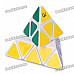 Triangular 4-Color Pyraminx Pyramid IQ Magic Cube - White Base