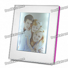 USB Powered 6.5" Magic Mirror Photo Frame w/ 10-LED - Silver + Purple